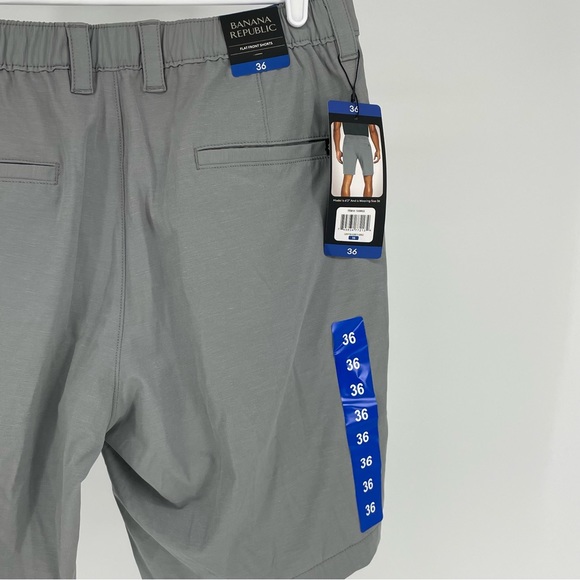 BANANA REPUBLIC NWT MEN’S FLAT FRONT SHORTS IN GRIFFIN GREY 36 - Picture 8 of 11